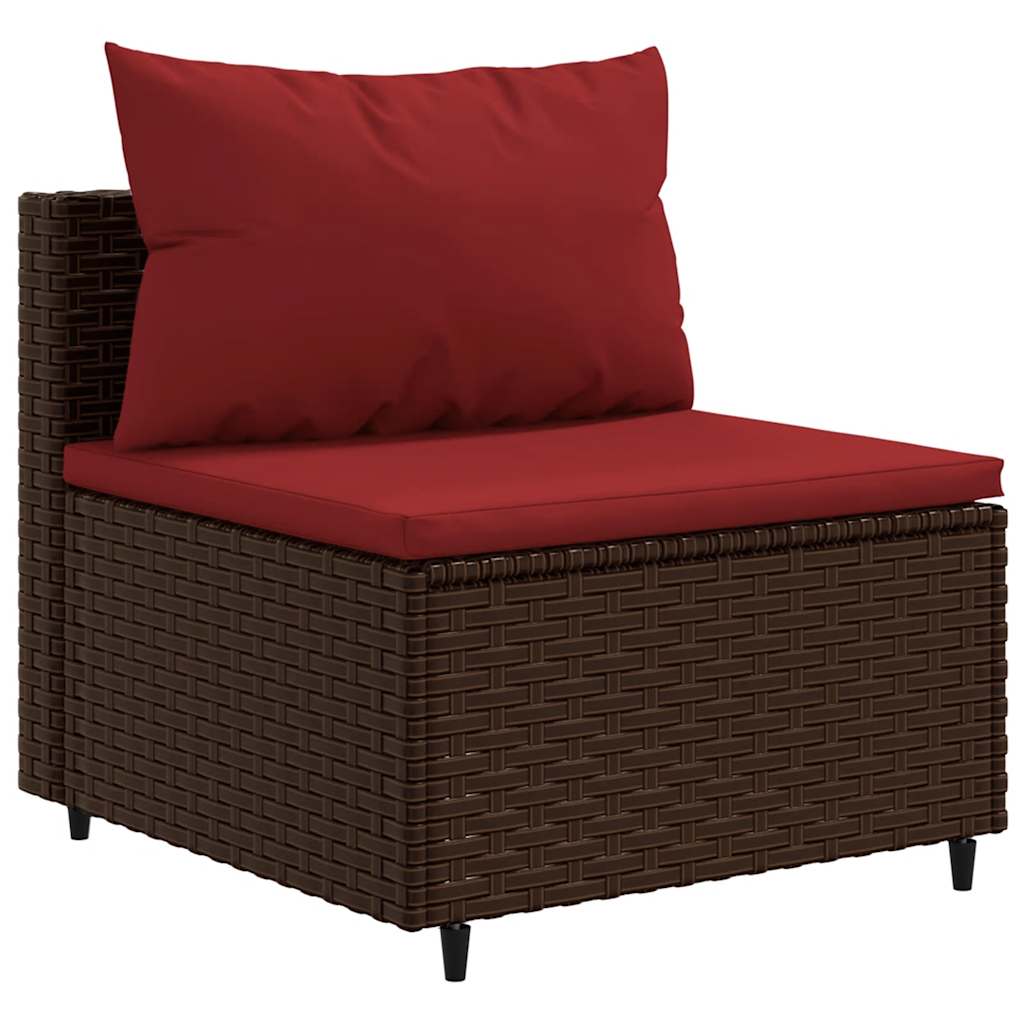 Set mobili da giardino 5 pezzi e rattan sintetico marrone