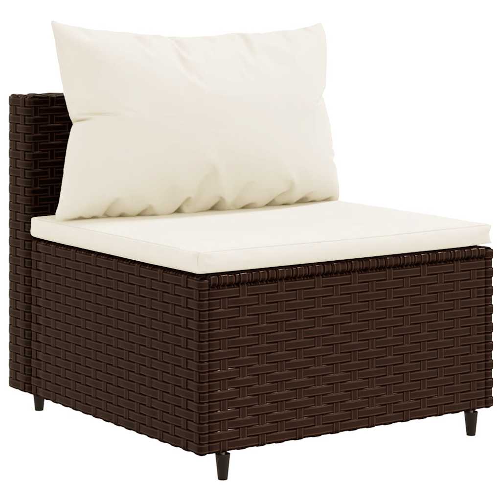 Set mobili da giardino 9 pezzi e rattan sintetico marrone