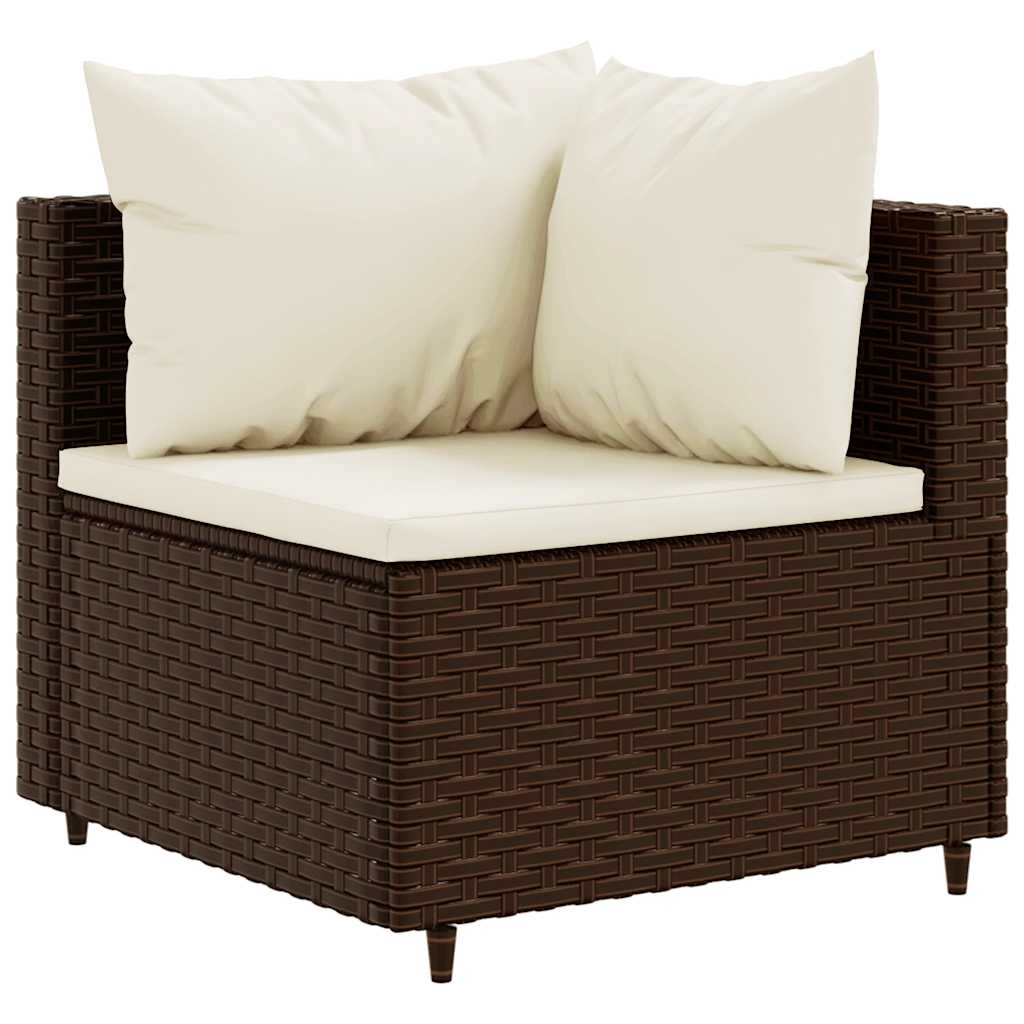 Set mobili da giardino 5 pezzi e rattan sintetico marrone