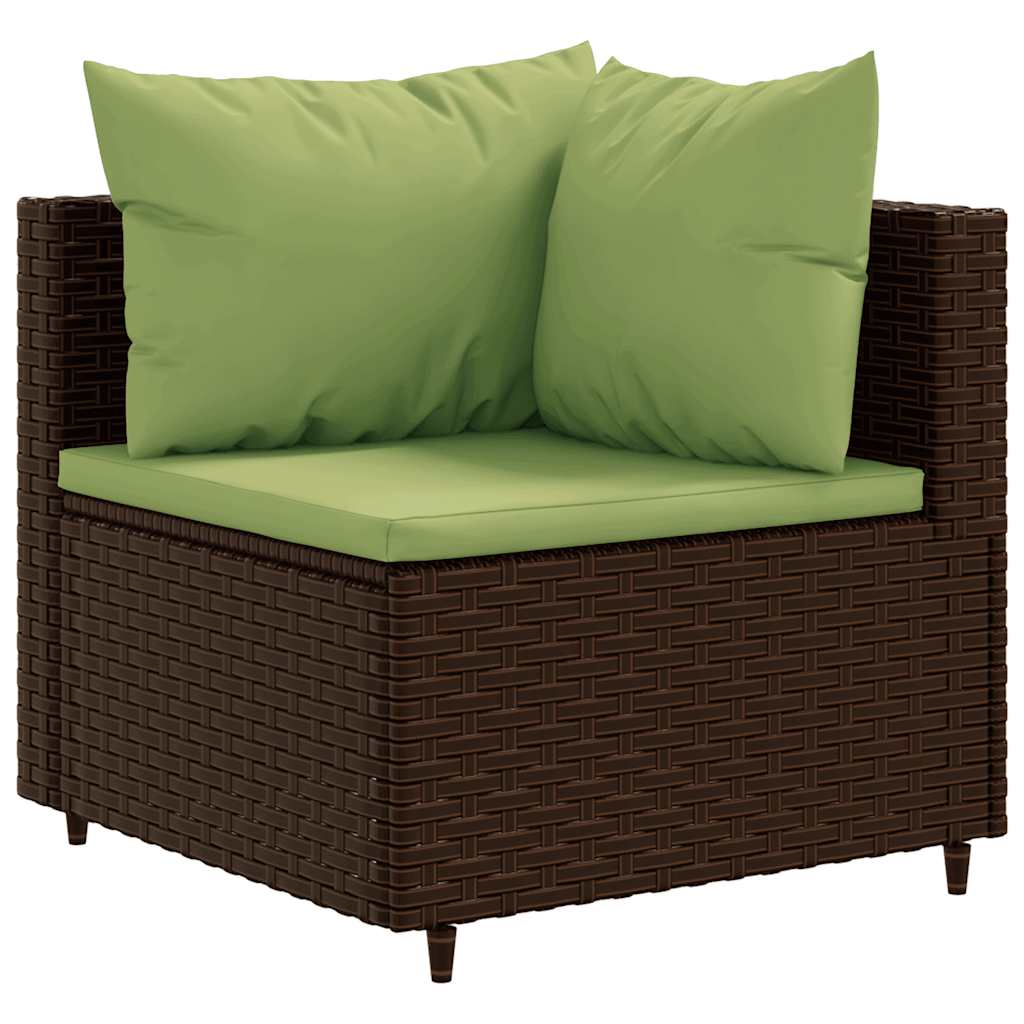 Set mobili da giardino 9 pezzi e rattan sintetico marrone