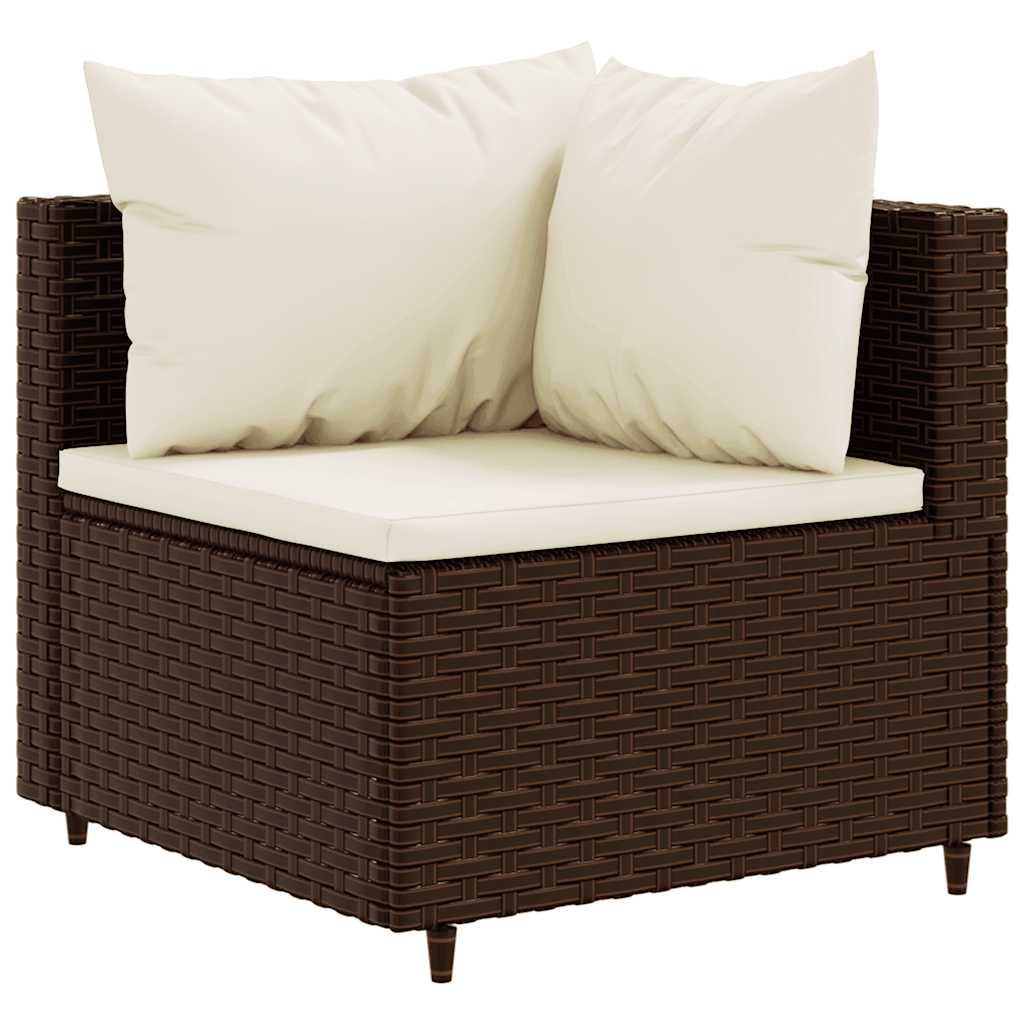 Set mobili da giardino 9 pezzi e rattan sintetico marrone