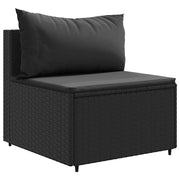 Set de muebles de jardín 9 pzas y cojines ratán sintético negro v5507 - Vetonek