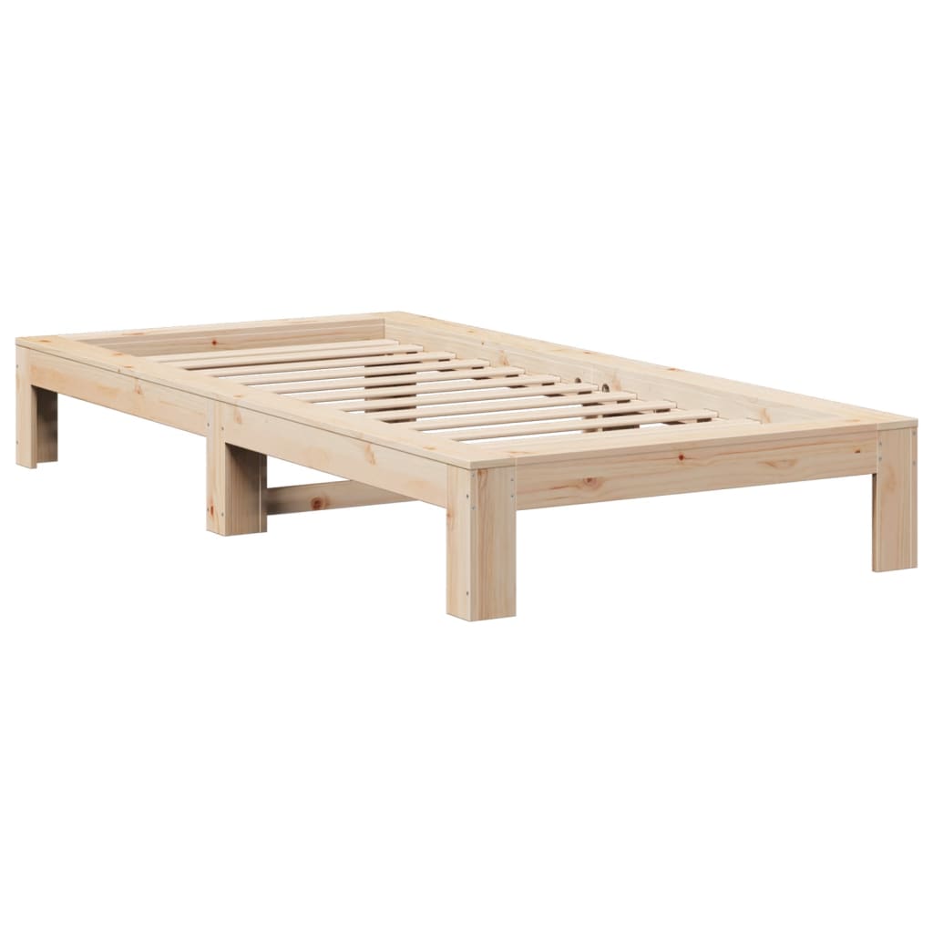 Estructura de cama sin colchón madera maciza de pino 90x190 cm v9642 - Vetonek