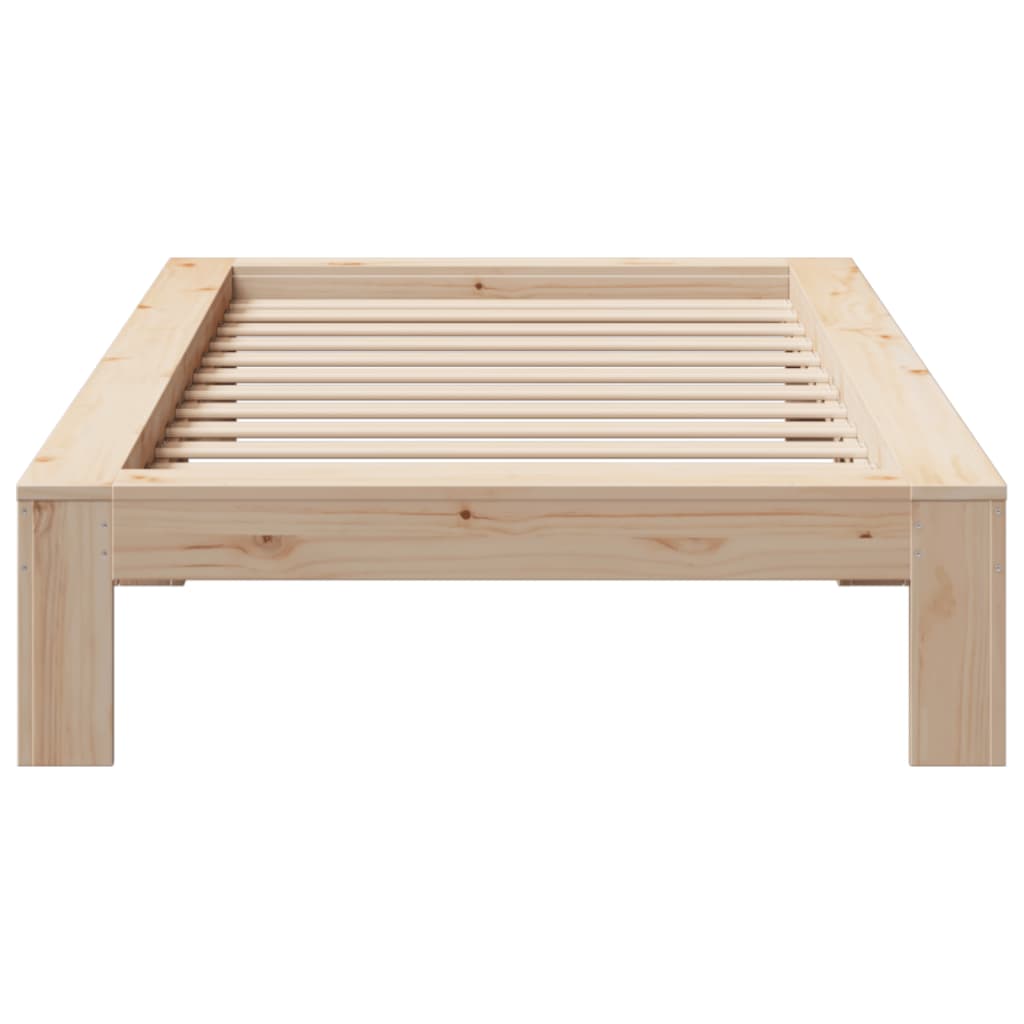Estructura de cama sin colchón madera maciza de pino 90x190 cm v9642 - Vetonek