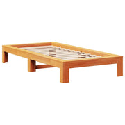 Estructura de cama sin colchón madera maciza marrón 75x190 cm v9697 - Vetonek