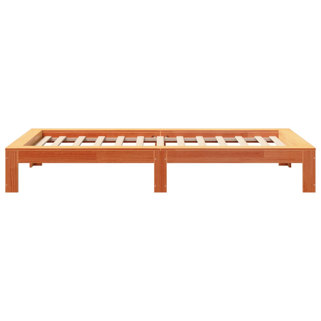Estructura de cama sin colchón madera maciza marrón 75x190 cm v9697 - Vetonek