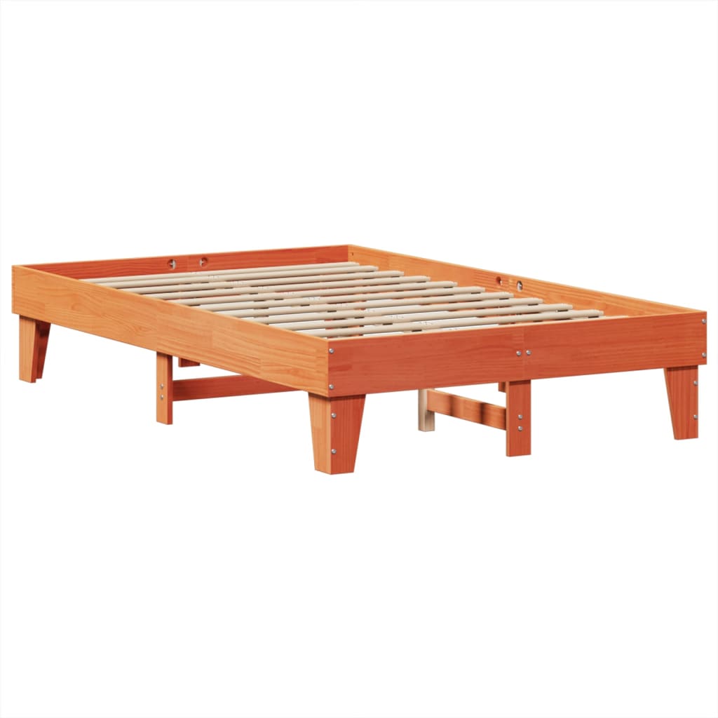 Estructura de cama sin colchón madera maciza marrón 120x190 cm v0020 - Vetonek
