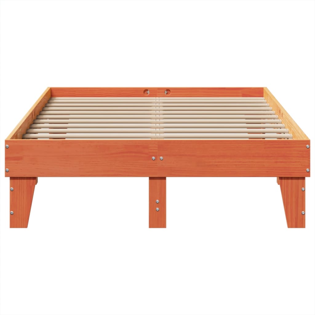 Estructura de cama sin colchón madera maciza marrón 120x190 cm v0020 - Vetonek