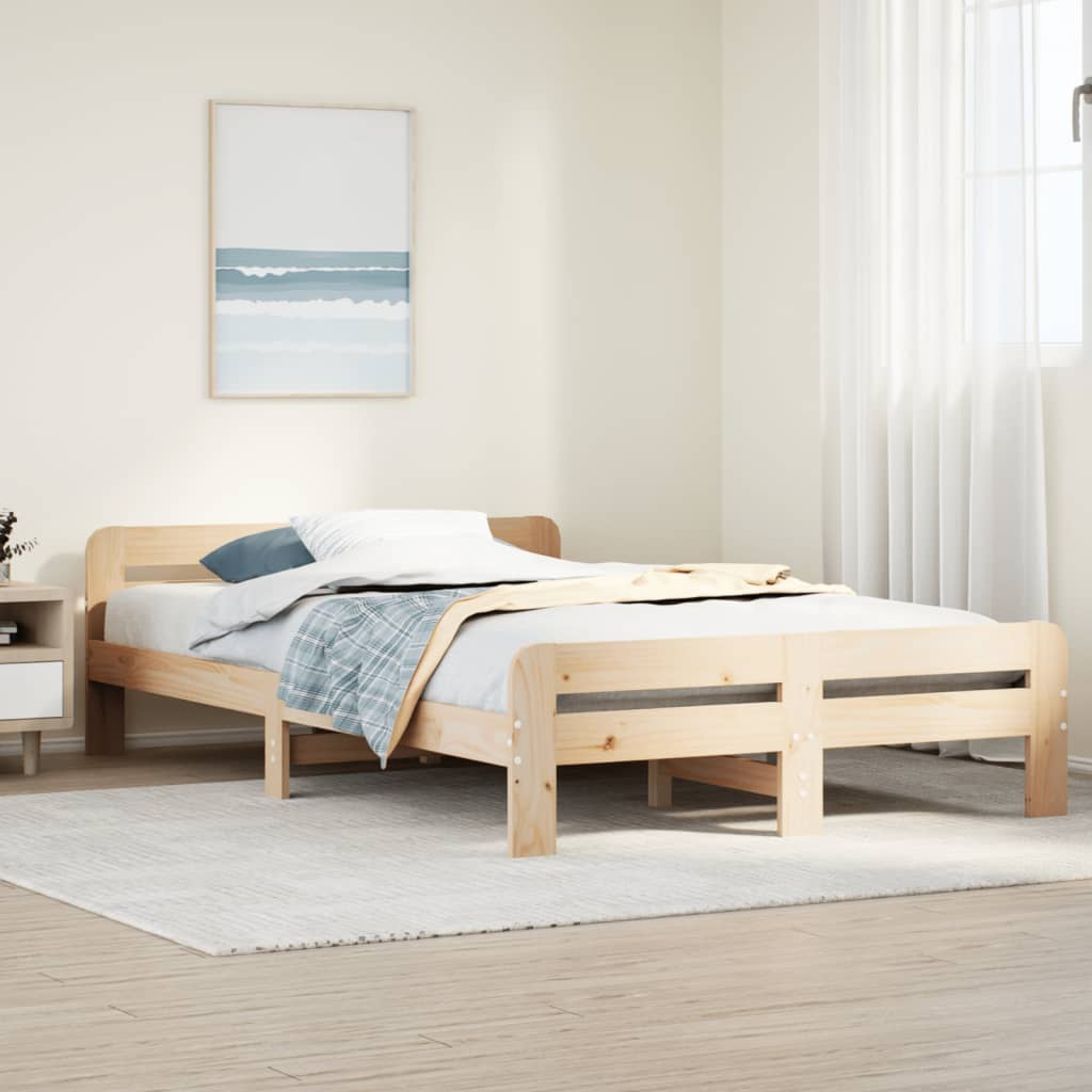 Vetonek Estructura de cama sin colchón madera de pino maciza 120x200 cm