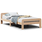 Vetonek Estructura de cama sin colchón madera maciza de pino 90x200 cm