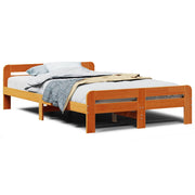 Vetonek Estructura de cama sin colchón madera maciza marrón 120x190 cm