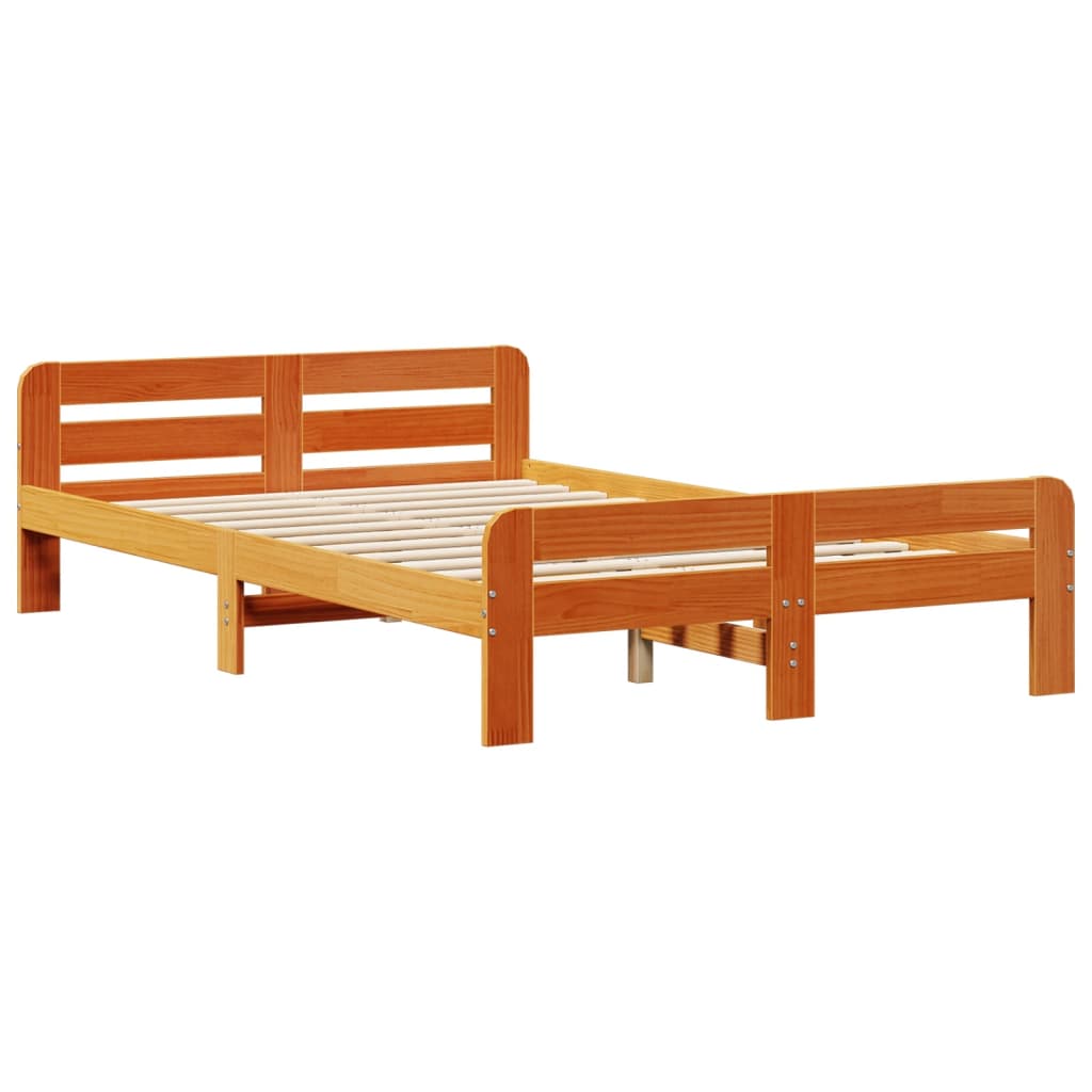 Estructura de cama sin colchón madera maciza marrón 120x190 cm - Vetonek