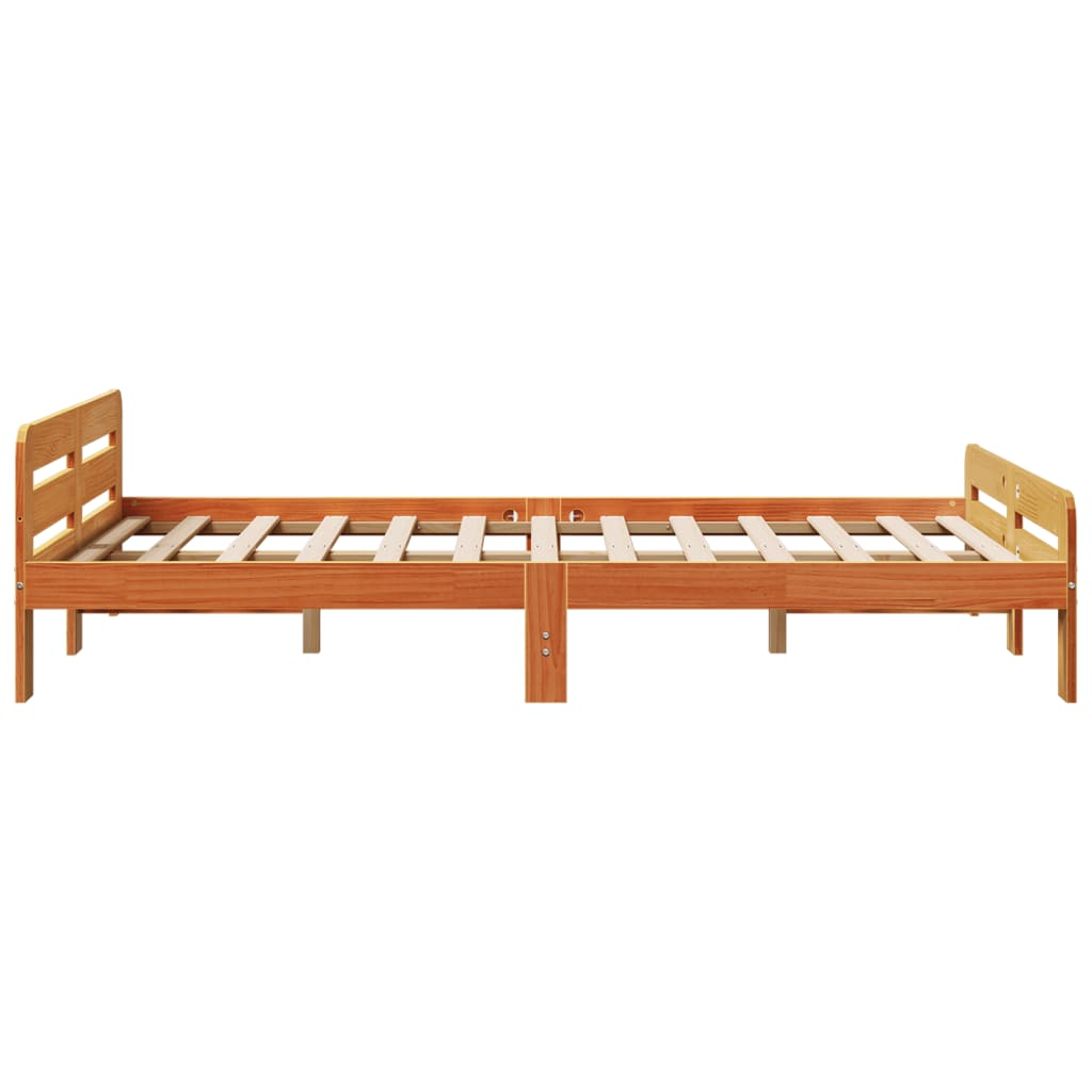 Estructura de cama sin colchón madera maciza marrón 120x190 cm - Vetonek