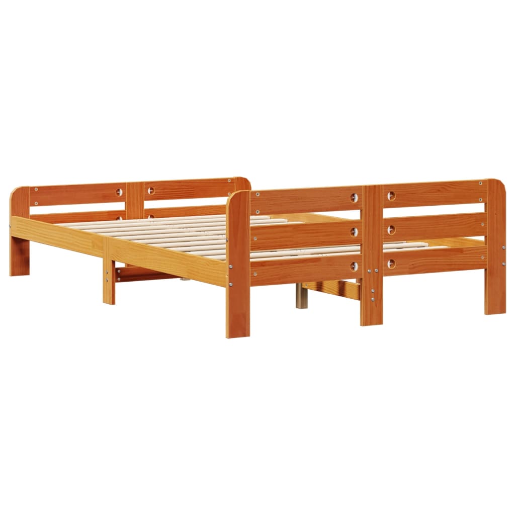 Estructura de cama sin colchón madera maciza marrón 120x190 cm - Vetonek