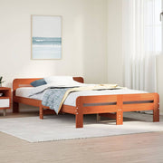 Estructura de cama sin colchón madera maciza marrón 120x190 cm v1195 Vetonek