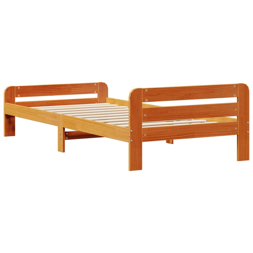 Estructura de cama sin colchón madera maciza marrón 90x190 cm - Vetonek