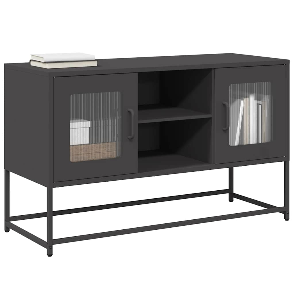 Vetonek Mueble para TV de acero negro 100,5x39x60,5 cm