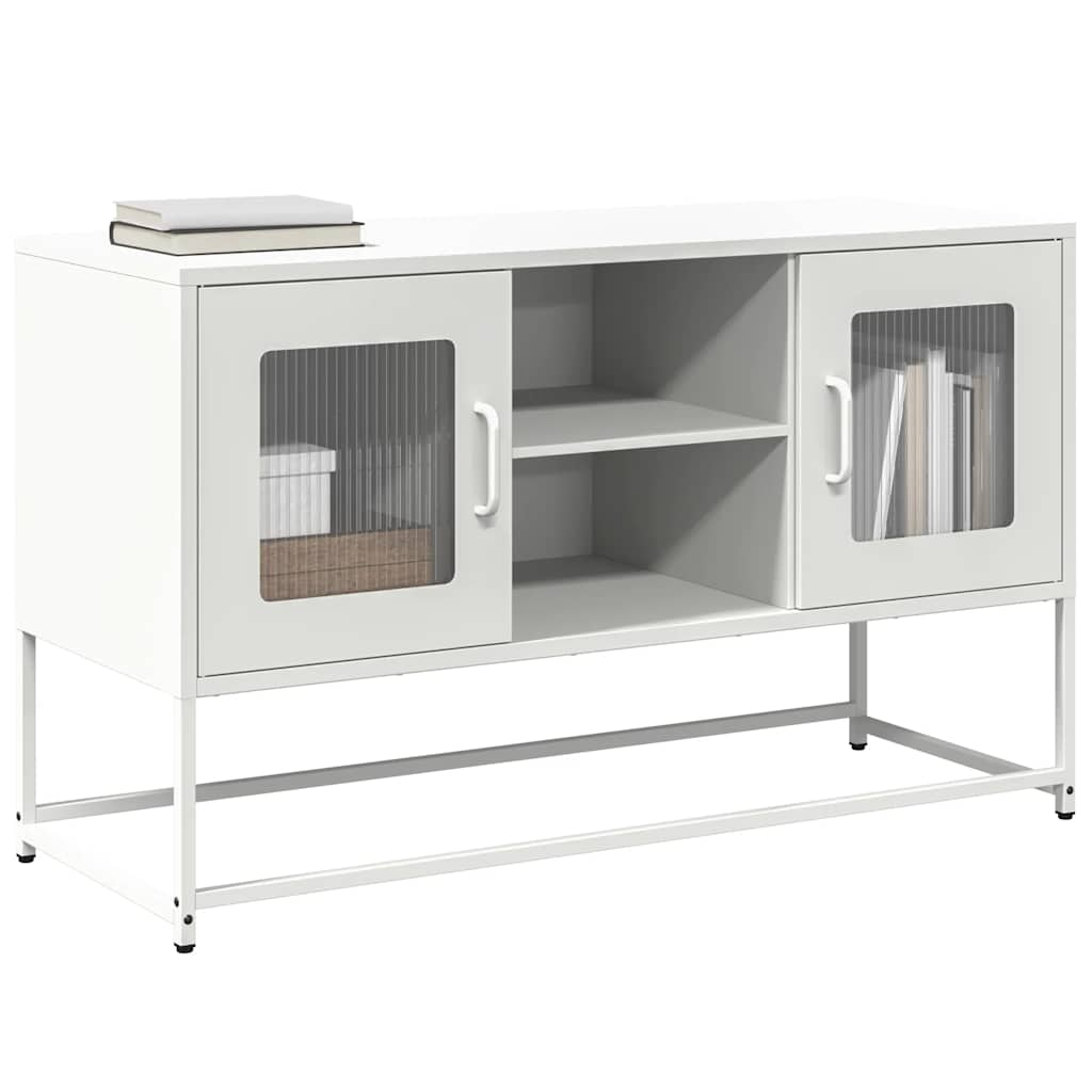 Vetonek Mueble para TV de acero blanco 100,5x39x60,5 cm