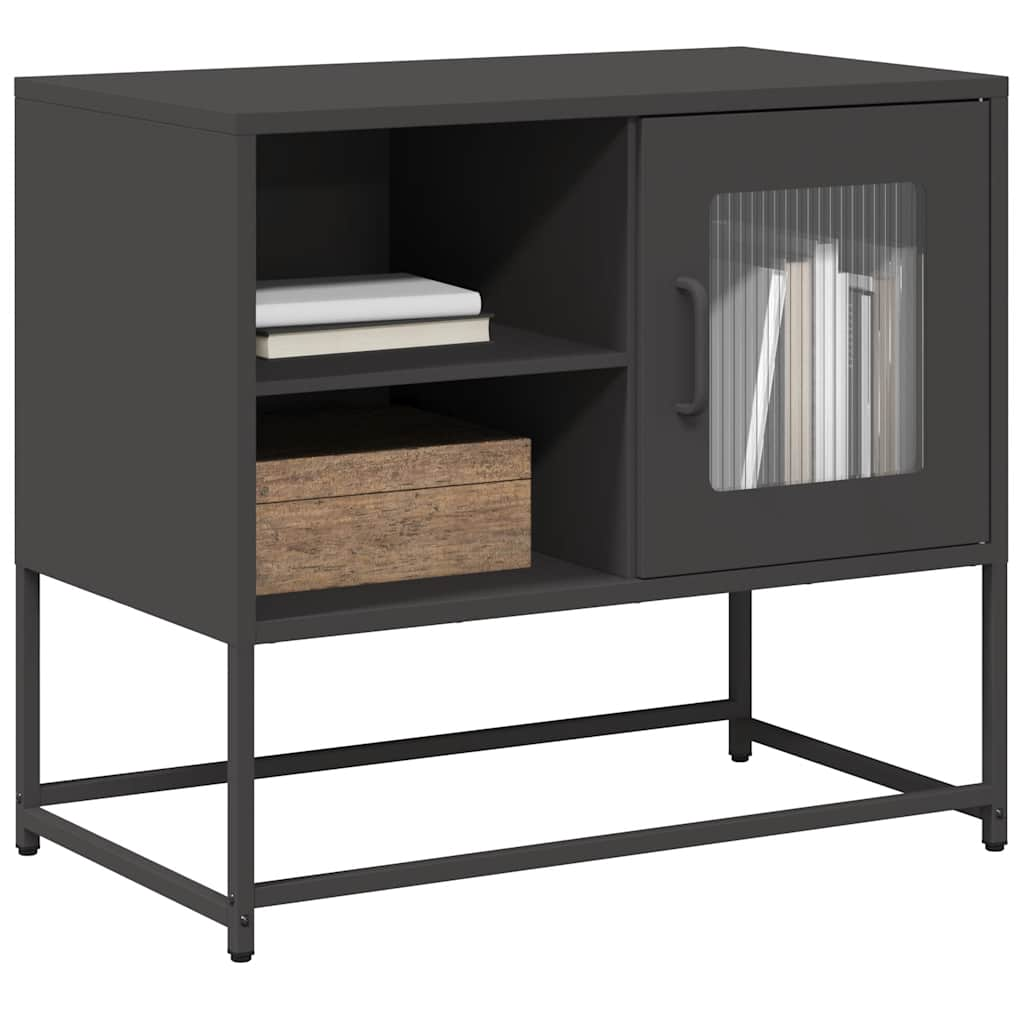 Vetonek Mueble para TV de acero negro 68x39x60,5 cm