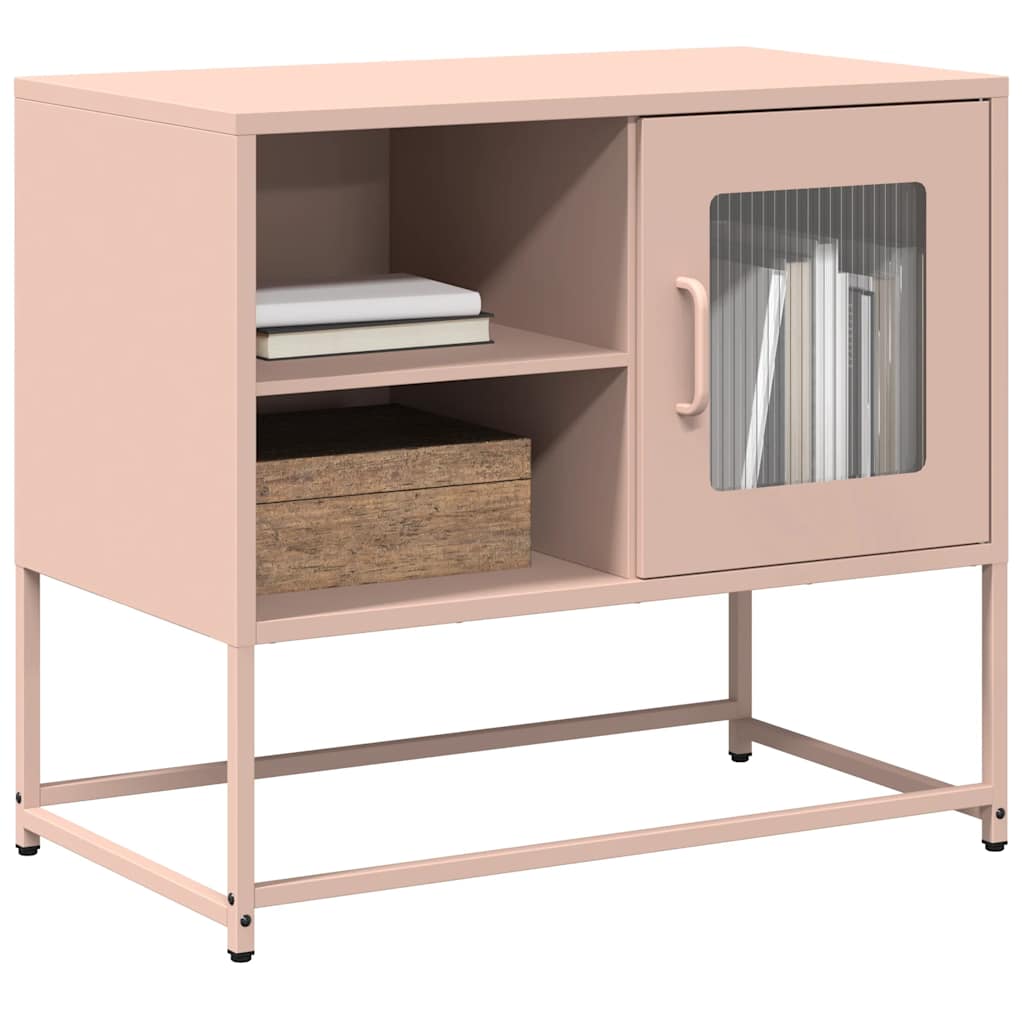 Vetonek Mueble para TV de acero rosa 68x39x60,5 cm