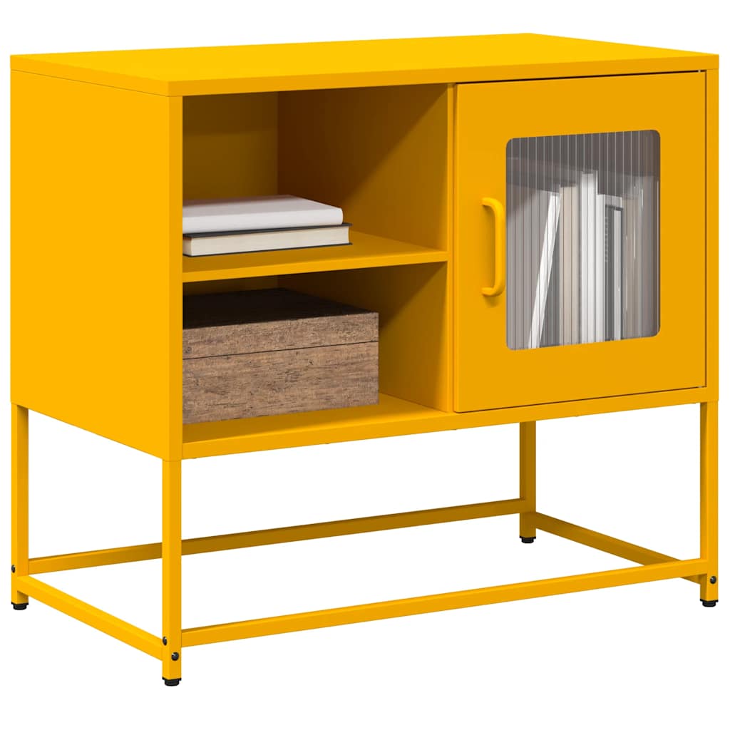 Vetonek Mueble para TV de acero amarillo mostaza 68x39x60,5 cm