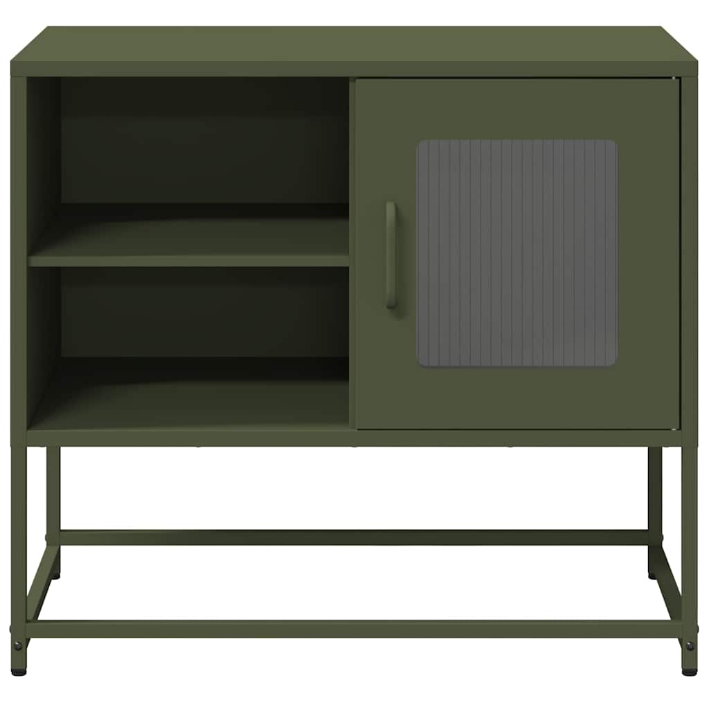 Vetonek Mueble para TV de acero verde oliva 68x39x60,5 cm