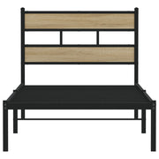 Estructura de cama sin colchón metal roble Sonoma 90x190 cm - Vetonek