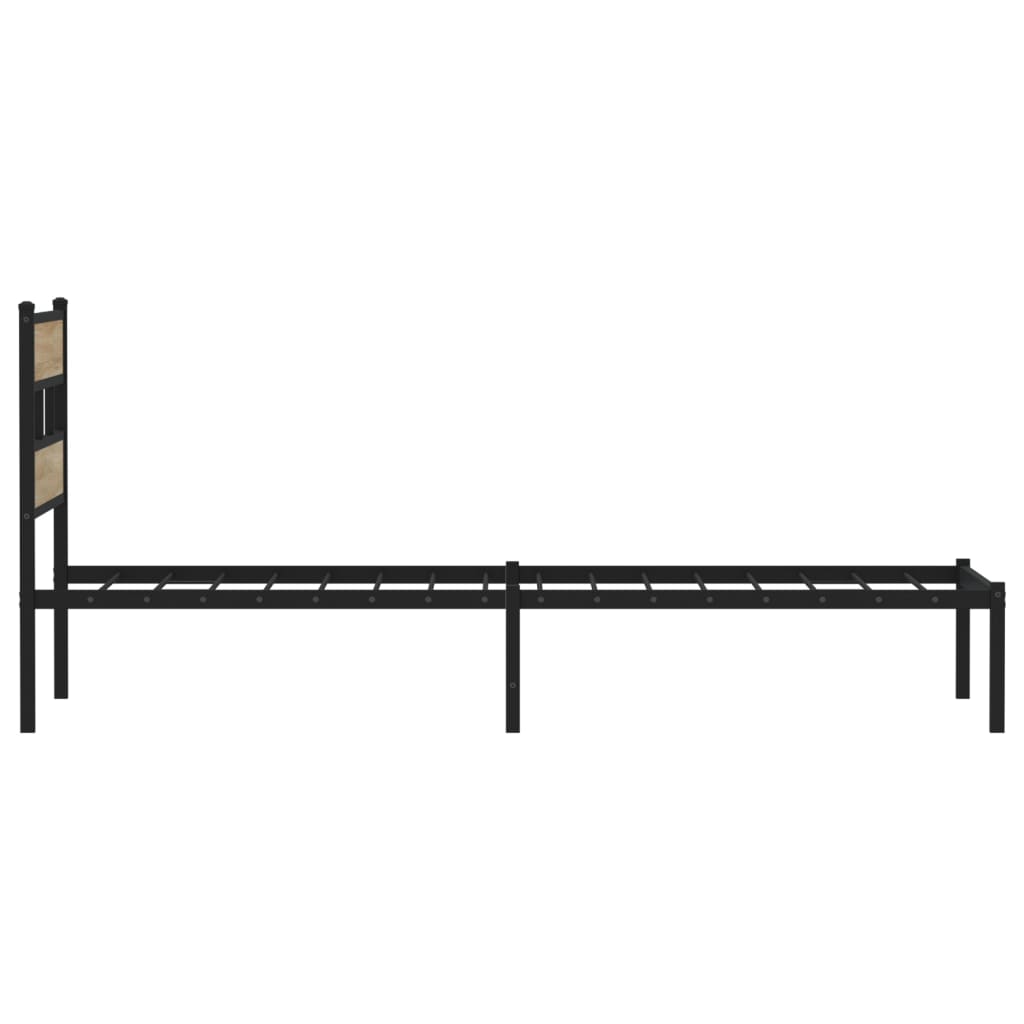 Estructura de cama sin colchón metal roble Sonoma 90x190 cm - Vetonek