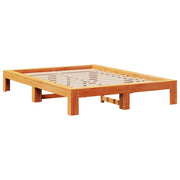 Estructura de cama sin colchón madera maciza marrón 135x190 cm v1880 - Vetonek