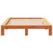 Estructura de cama sin colchón madera maciza marrón 135x190 cm v1880 - Vetonek