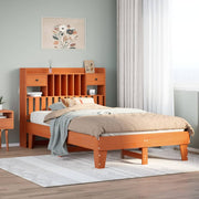 Estructura de cama sin colchón madera maciza marrón 135x190 cm v2993 Vetonek
