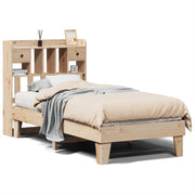 Vetonek Estructura de cama sin colchón madera maciza de pino 90x190 cm
