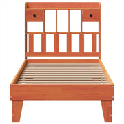 Estructura de cama sin colchón madera maciza marrón 75x190 cm v3082 - Vetonek