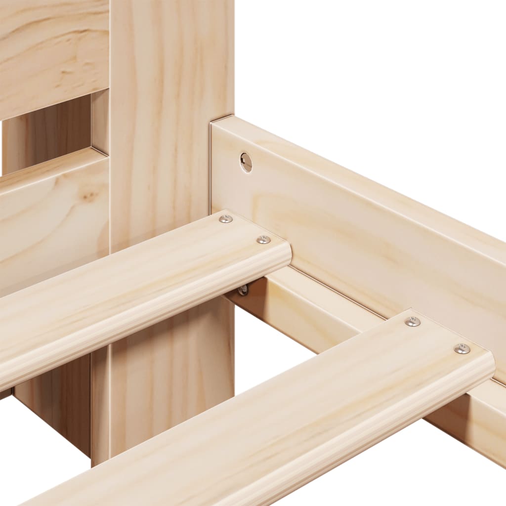 Cama con estantería sin colchón madera maciza de pino 100x200cm V3273 Vetonek