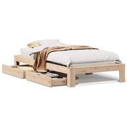Vetonek Estructura de cama sin colchón madera maciza de pino 90x190 cm