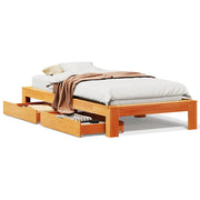 Vetonek Estructura de cama sin colchón madera maciza marrón 90x190 cm