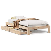 Vetonek Estructura de cama sin colchón madera maciza pino 75x190 cm