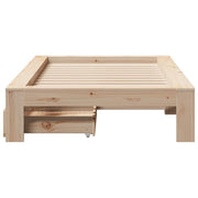 Estructura de cama sin colchón madera maciza pino 75x190 cm - Vetonek