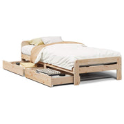 Vetonek Estructura de cama sin colchón madera maciza de pino 90x200 cm