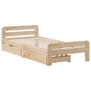 Estructura de cama sin colchón madera maciza de pino 90x200 cm v4867 - Vetonek