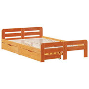 Estructura de cama sin colchón madera maciza marrón 120x190 cm - Vetonek