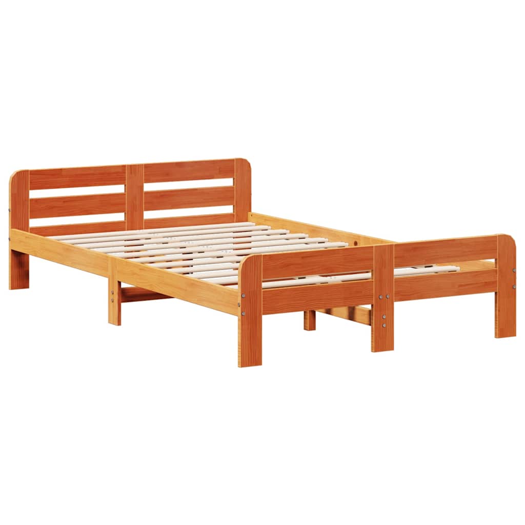 Estructura de cama sin colchón madera maciza marrón 120x190 cm - Vetonek