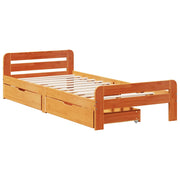 Estructura de cama sin colchón madera maciza marrón 90x190 cm v5000 - Vetonek