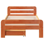 Estructura de cama sin colchón madera maciza marrón 75x190 cm v5031 - Vetonek