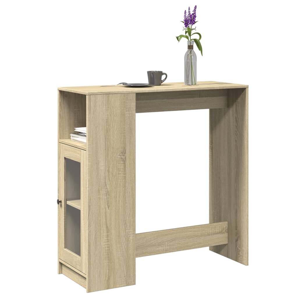 Vetonek Mesa alta bar con estantes madera roble Sonoma 101x40x103,5 cm