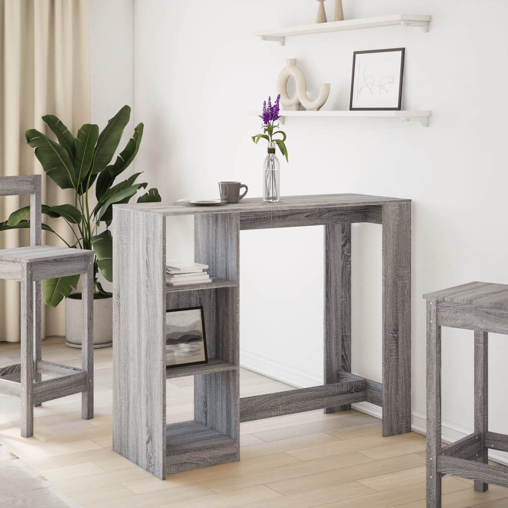 Table with gray shelf Sonoma 124x46x103.5 cm