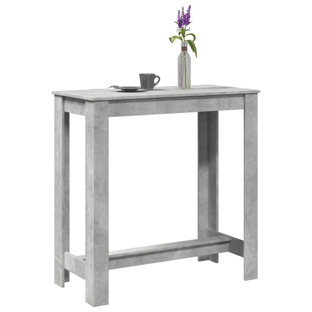 Vetonek Mesa alta de bar madera ingeniería gris hormigón 102x50x103,5cm