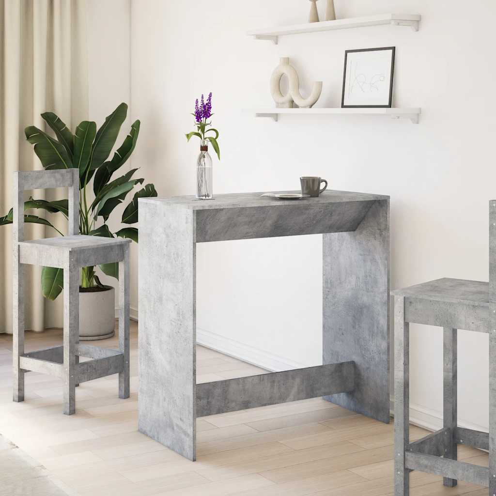 Mesa alta de bar madera sintetizada Nexus gris hormigón 102x50x103,5cm