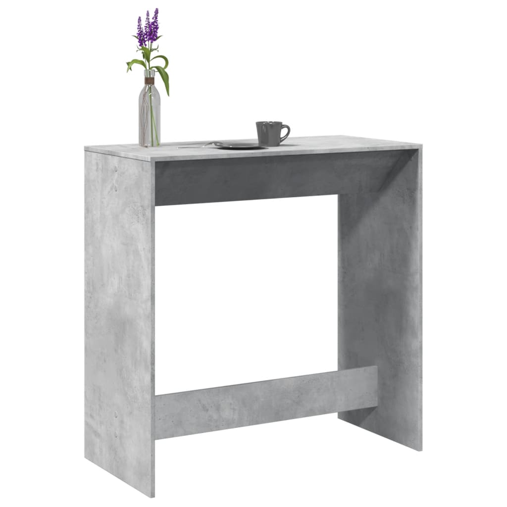 Vetonek Mesa alta de bar madera ingeniería gris hormigón 102x50x103,5cm