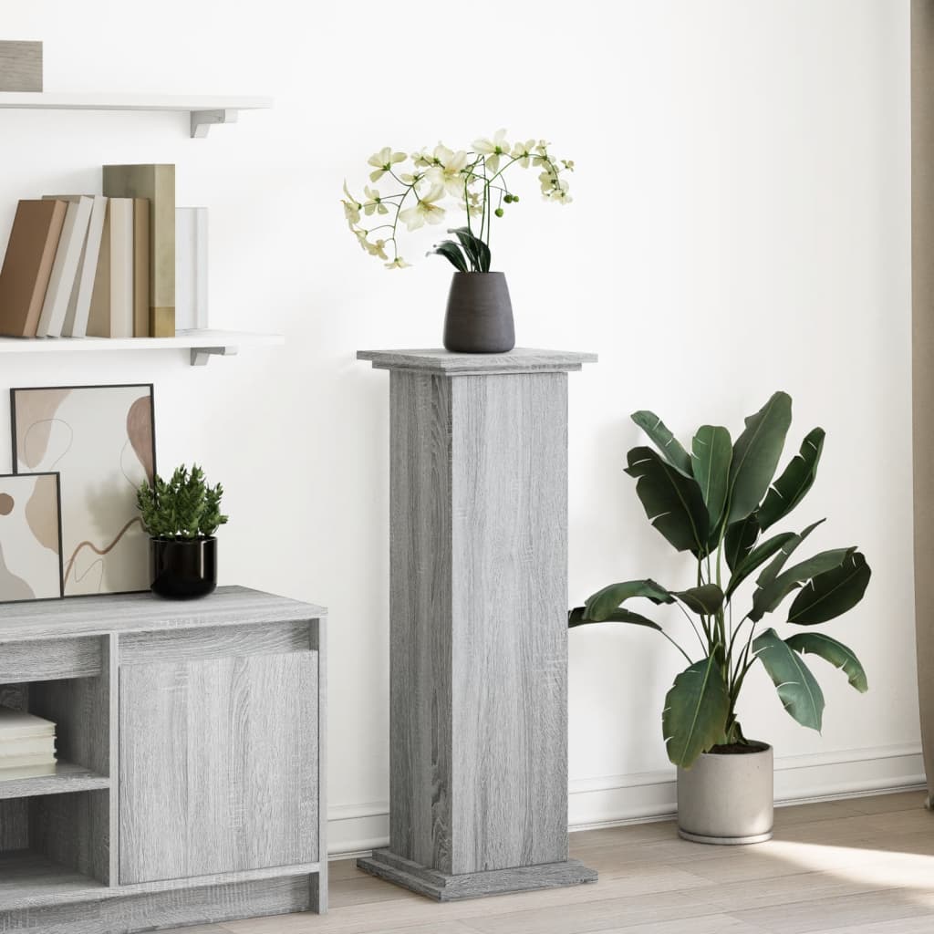 Vetonek Pedestal expositor con almacenaje gris Sonoma 31x30x90 cm